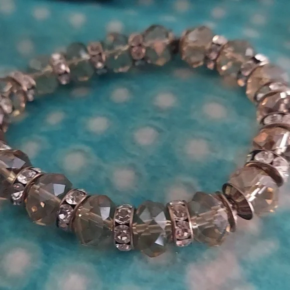 4 PC Crystal Beaded Faceted Rhinestone Stretch bracelets - Picture 5 of 11
